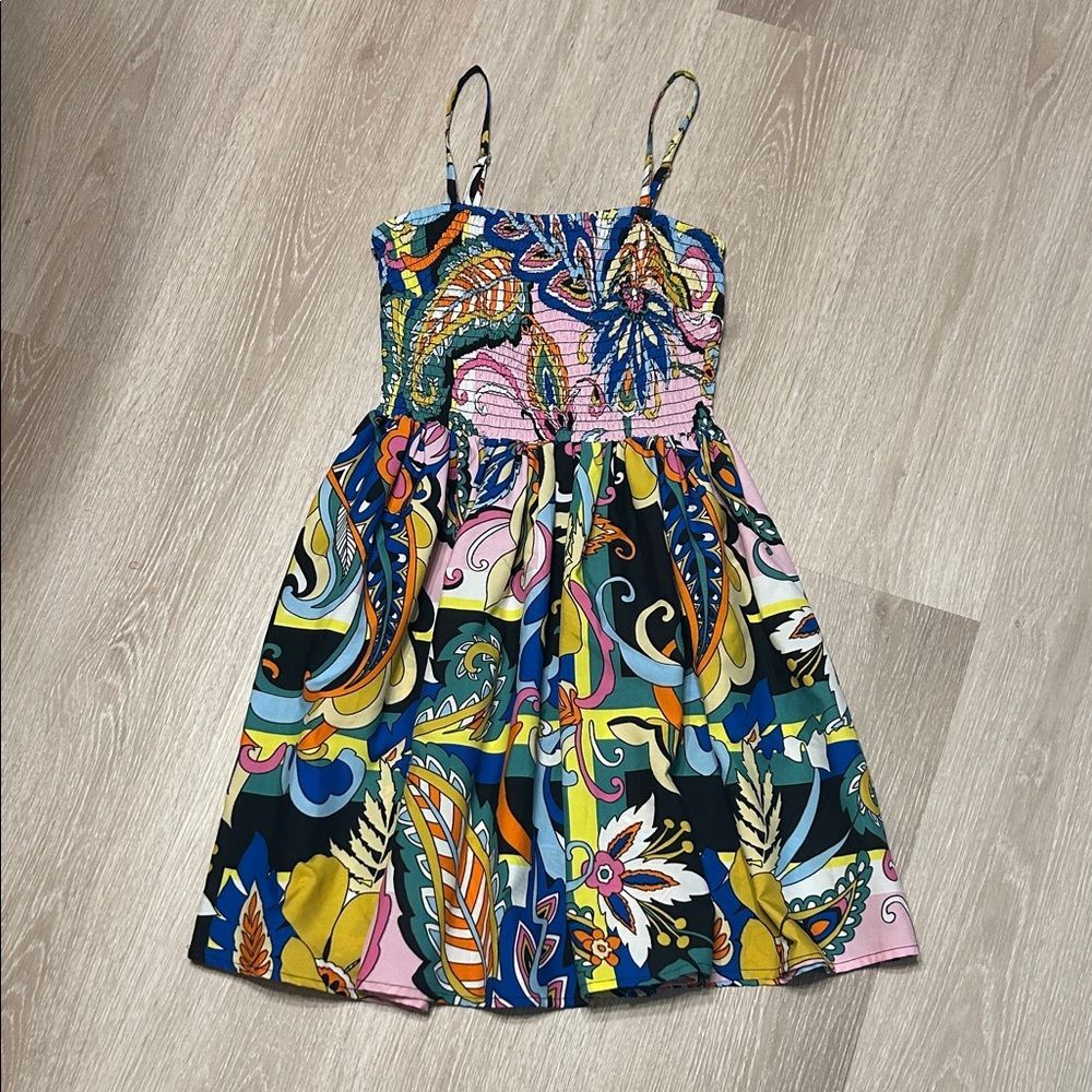 Truth NYC Girls Smocked Colorful Patterned Paisley Top/Dress Sz 8/10